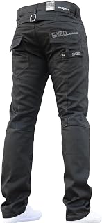 Enzo BNWT New Mens Jeans Blue Designer Straight Washed All Waist & Sizes