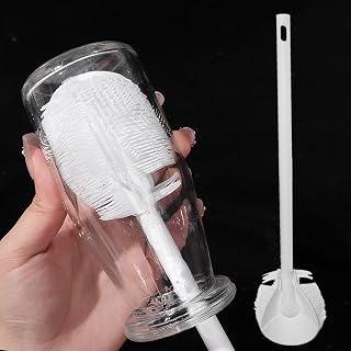 1 PC Long Handle Cup Cleaning Brushes with Folding Brush Head Deep Glass Bottle Insulation Cup Gap Washing Brush 31cm in Length