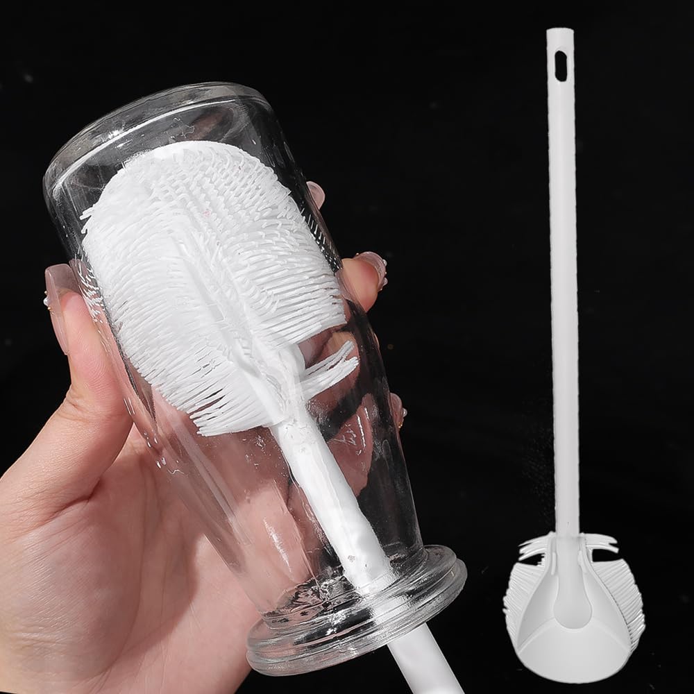 1 PC Long Handle Cup Cleaning Brushes with Folding Brush Head Deep Glass Bottle 