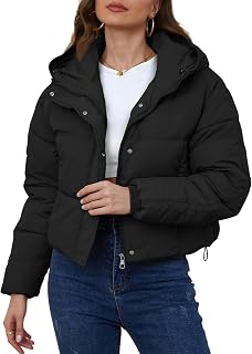 Yimoon Women's Short Puffer Jacket Hooded Winter Coat