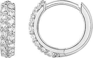 PAVOI 925 Sterling Silver CZ Ear Cuffs, White Gold, Size 12.5 Millimeters