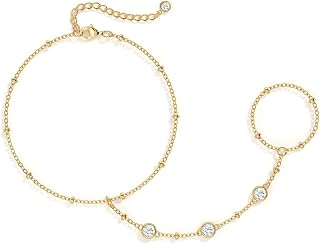 Dearmay Gold Bracelets for Women Waterproof, 14K Gold Plated Minimalist Bracelets Stack Non Tarnish Trendy Dainty Herringbone Vintage Cuban Paperclip Rope Thin Box Link Chain Stackable Jewelry Sets Modern Fashion Accessories Gifts for Womens