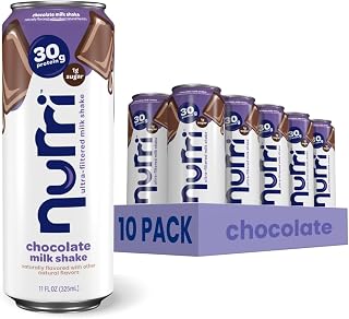 Nurri 30g Protein Ultra Filtered Milk Shake, Chocolate, 10-11 fl oz Cans | Ready to drink, Ultra-filtered milk protein, 150 calories, 1g sugar, 10 vitamins and minerals
