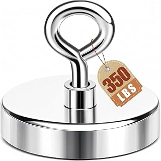 DIYMAG Fishing Magnet, 2 Inch 350 Lbs Large Strong Magnets for Lifting | Powerful Magnetic Removal Tool High Power Heavy Duty Pickup for Treasure Hunting Retrieving Items in Lake and Beach