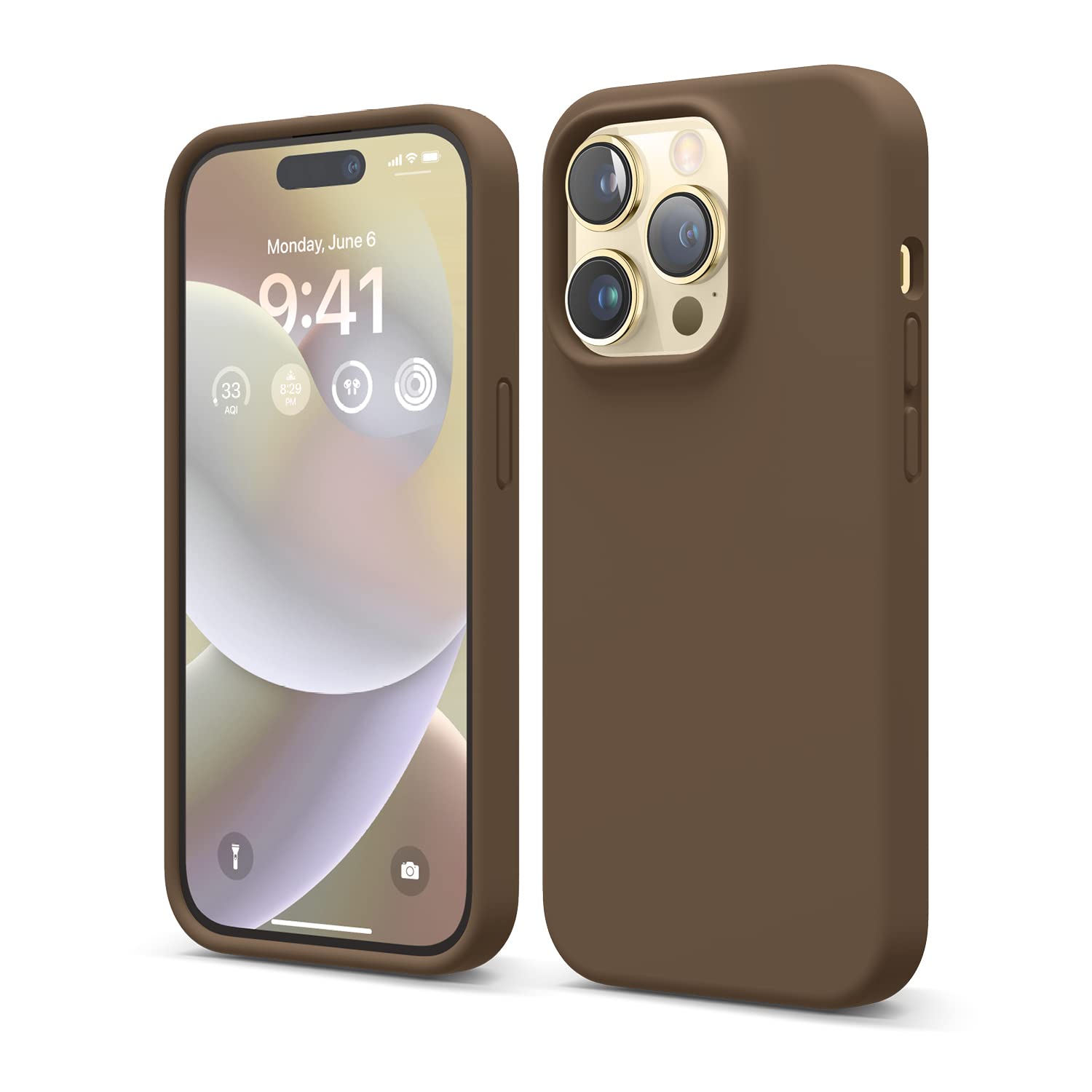 elago Premium Liquid Silicone Case for iPhone 14 Pro Brown