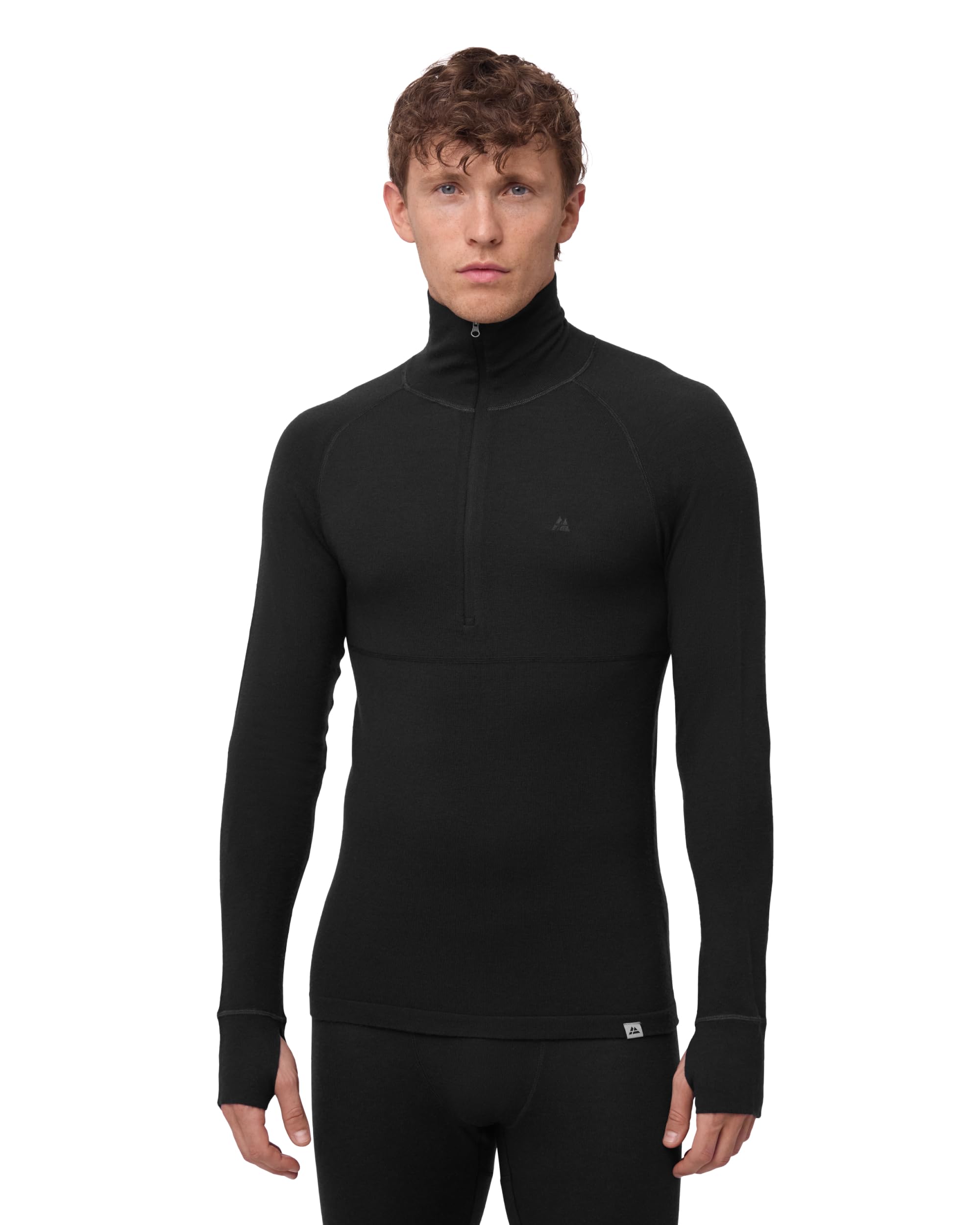 DANISH ENDURANCE Men's Merino Wool Long Sleeve Shirt, Half Zip, Thermal Underwea