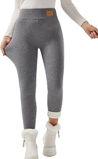 JK SUE JONES Fleece Lined Leggings Winter-Warm Thick Pants Women