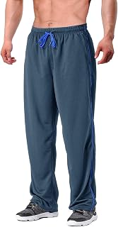 EKLENTSON Men's Tracksuit Bottoms Mesh Jogging Sweat Pants with Zipper Pockets Open Bottom Athletic Pants Loose Fit