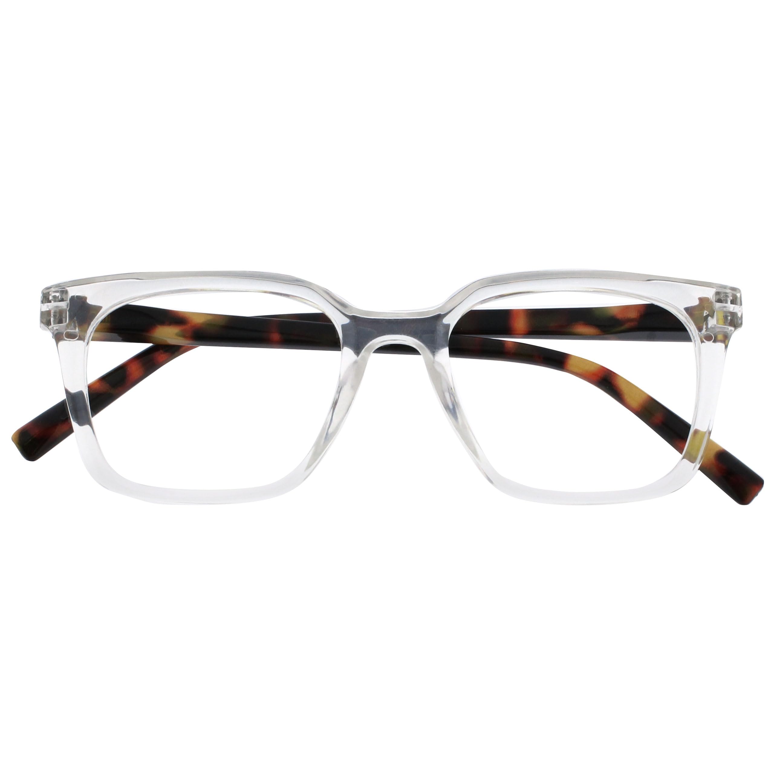 OPULIZE KOI Reading Glasses - Large Rectangular Frame - Transparent - Men and Wo