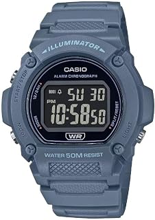 Casio Serie W219H | Orologio digitale da uomo | 50M WR | Illuminatore a LED | Cronografo 100 SEC | Cronometro 1/100 SEC | Allarme giornaliero | Segnale orario orario | Calendario automatico | Batteria