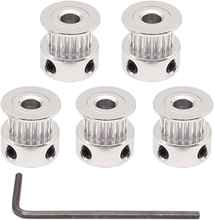 WINSINN GT2 Timing Belt Pulley 20 Teeth, 5mm Bore, for 6mm Width Belt - Ideal for 3D Printers, CNC Machines, Robotics (5-Pack)