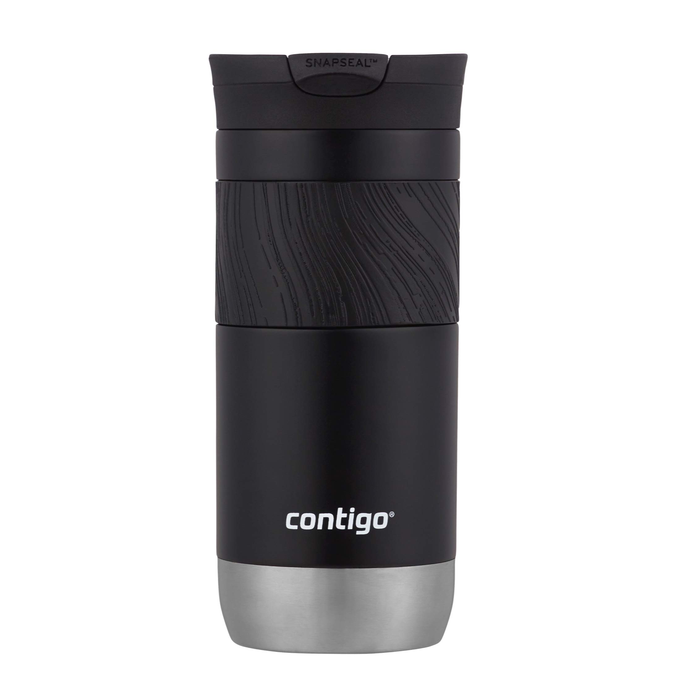 Contigo Byron Vacuum-Insulated Stainless Steel Travel Mug, Licorice, 16oz | Leak