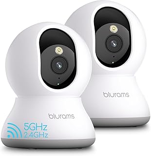 blurams 5G Cameras for Home Security, 360° PTZ Pet/Dog Indoor Camera, 2Pack | 2K, Dual-Band WiFi6, Free Human/Motion/Sound Detection, 2-Way Talk, Night Vision, Works with Alexa & Google Assistant