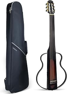 WishMade Acoustic Electric Travel Guitar Fretless Portable Travel Guitar | Nylon-String Silent Guitar,Removable Alloy Frame,Headphone Practice Mode, Built-in Pickup for Stage Use