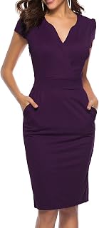 CEASIKERY Women's Business Retro Cocktail Pencil Wear to Work Office Casual Dress