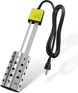 1000W Immersion Heater, Gesail Bucket Water Heater with Heating Element, Submersible Heater with Thermostat and Auto Shutoff Protection, Perfect for Home Travel and Winter Job