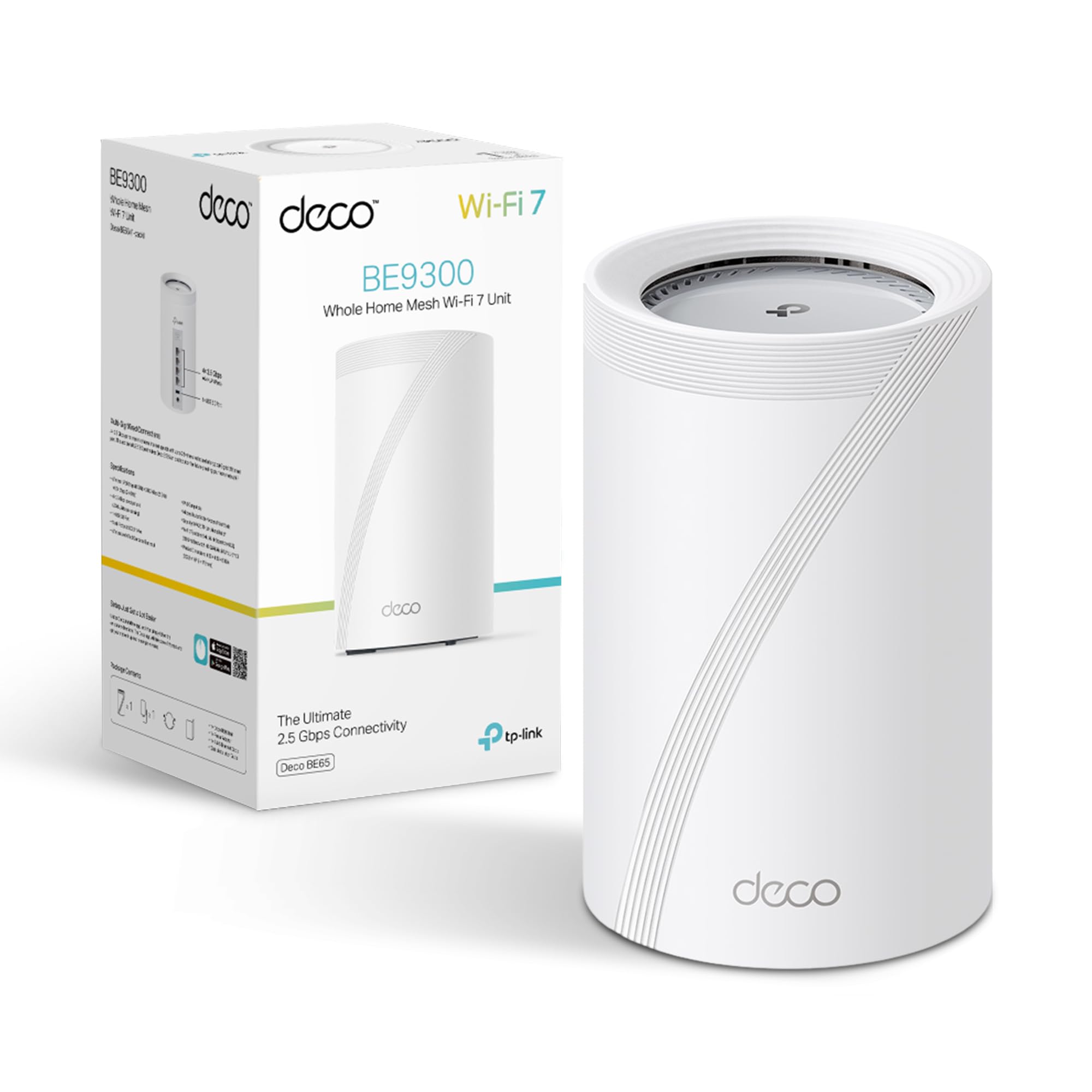 TP-Link Deco BE65 WiFi 7 Router, BE9300Mbps Tri-Band Gigabit WiFi | 4×2.5G Ports