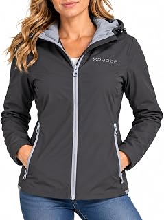 Spyder レディース ウィンドブレーカージャケット - 軽量 断熱 防風 防水 ジャケット 女性用 ジップアップ レディース ジャケット