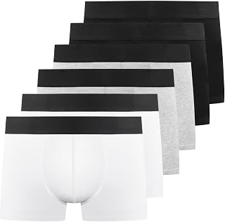 YouShow Men’s Boxer Shorts, Pack of 6, Cotton Underwear, Without Scratching Notes, Retro Shorts, Underwear Boxer