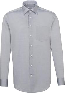 Seidensticker Men's Business Shirt - Regular Fit - Non Iron - Kent Collar - Long Sleeve - 100% Cotton