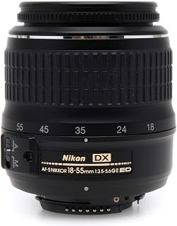 Nikon AF-S DX NIKKOR 18-55mm f/3.5-5.6G ED II Zoom Lens with Auto Focus for Nikon DSLR Cameras (Renewed)