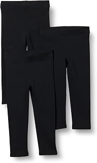 Amazon Essentials Girls' Cotton Stretch Leggings, Multipacks