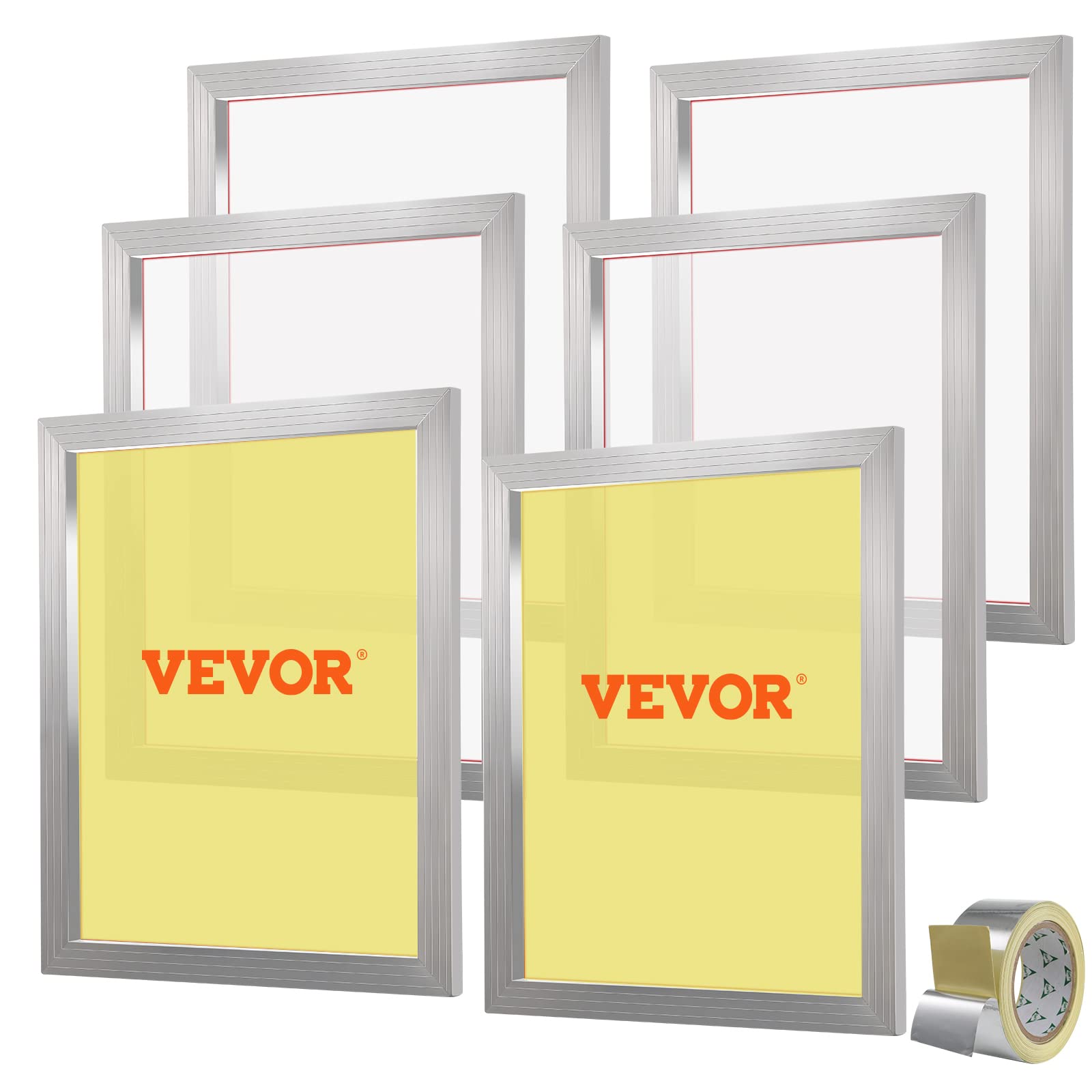 VEVOR Screen Printing Kit, 6 Pieces Aluminum Silk Screen Printing Frames, 20x24i