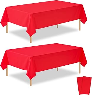 2 Pcs Red Plastic Table Cloths, Disposable Red Tablecloths