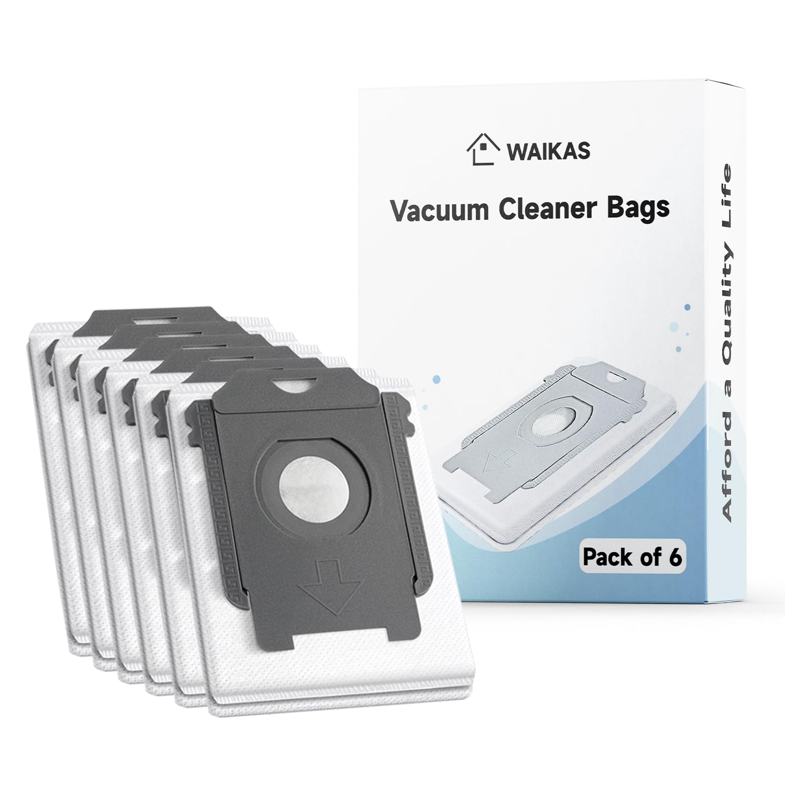 WAIKAS 6 Bolsas para iRobot Roomba Series i & s & j, 104 105 405 504 505 705 706