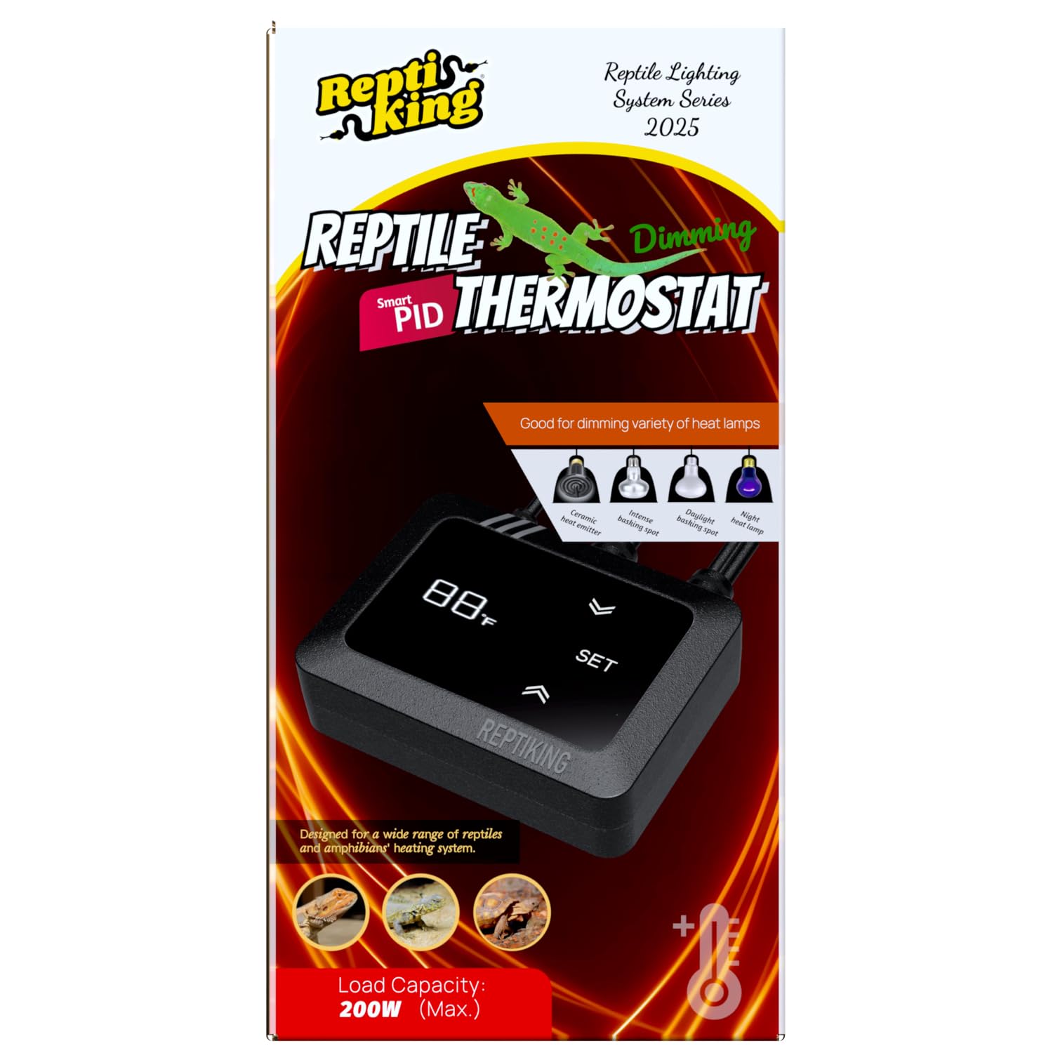 ReptiKing Reptile Dimming Thermostat, Heat Lamp Temperature Controller, Reptile 