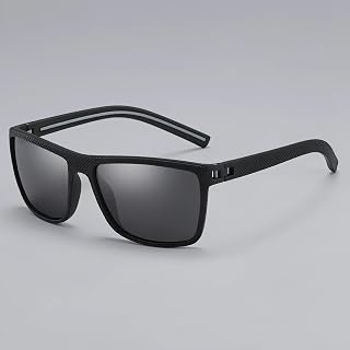 Polarized Sunglasses for Men UV400 Protection Lightweight TR90 Frame Square Sunglasses Anti Glare Outdoor Sports