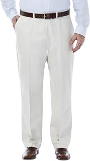 Haggar Mens Work Trousers Weekend Non Iron Regular Flat Front Plus Tall Sizes Brown One Size