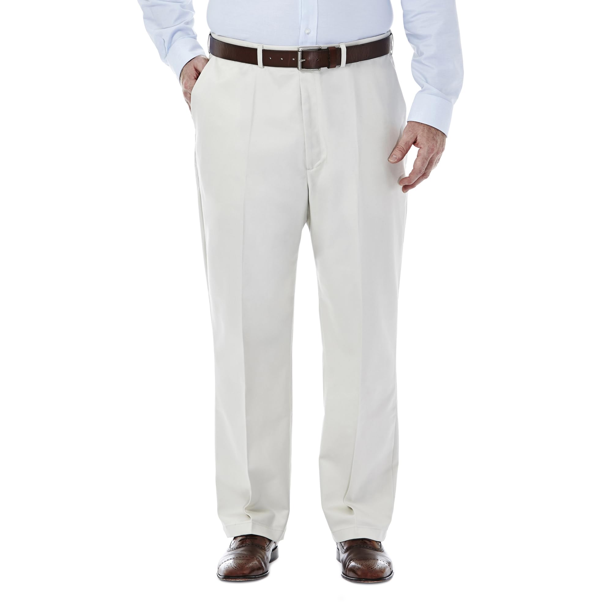 Haggar Mens Work Trousers Weekend Non Iron Regular Flat Front Plus Tall Sizes Br