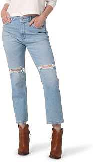 Wrangler Womens High-Rise Rodeo Straight Leg Crop Jean