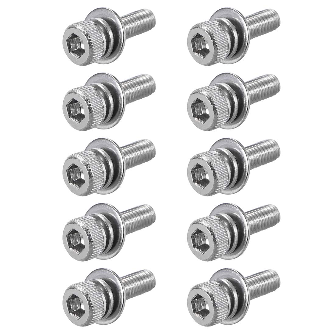 M3 x 10mm Stainless Steel Hex Socket Head Cap Screw Bolt is a combination of spr