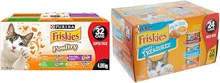 Purina Friskies Poultry Super Pack + Purina® Friskies® Tasty Treasuresâ„¢ with Cheese Cat Food Bundle