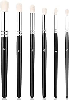 6PCS Stencil Brushes for Painting, Natural Wool Bristle Dome Art Brushes | Wood Handle Stipple Brush Set for Stenciling on Wood Wall Fabric, Calligraphy Brush for Crafts
