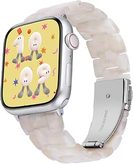 BINLUN Resin Band Compatible with Apple Watch Band 44mm 45mm 46mm 49mm 38mm 40mm 41mm 42mm for Women Men Strap for Apple Watch Series 10 9 8 7 6 5 4 3 2 1 Ultra SE Fashion Lightweight Apple Watch Band