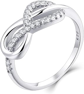 starchenie 925 Sterling Silver Infinity Endless Promise Rings for Women Forever Love Wedding Band Ring Platinum Plated
