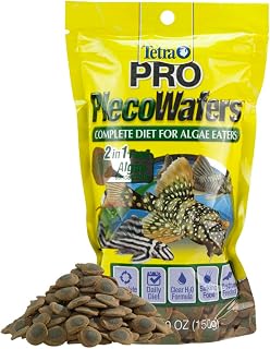 Tetra Pro PlecoWafers Fish Food for Algae-Eaters, 5.29 oz | Complete Daily Food For Herbivore Bottom-Feeders, Sinking Wafers With Algae Center, Algae & Fiber to Support Digestion