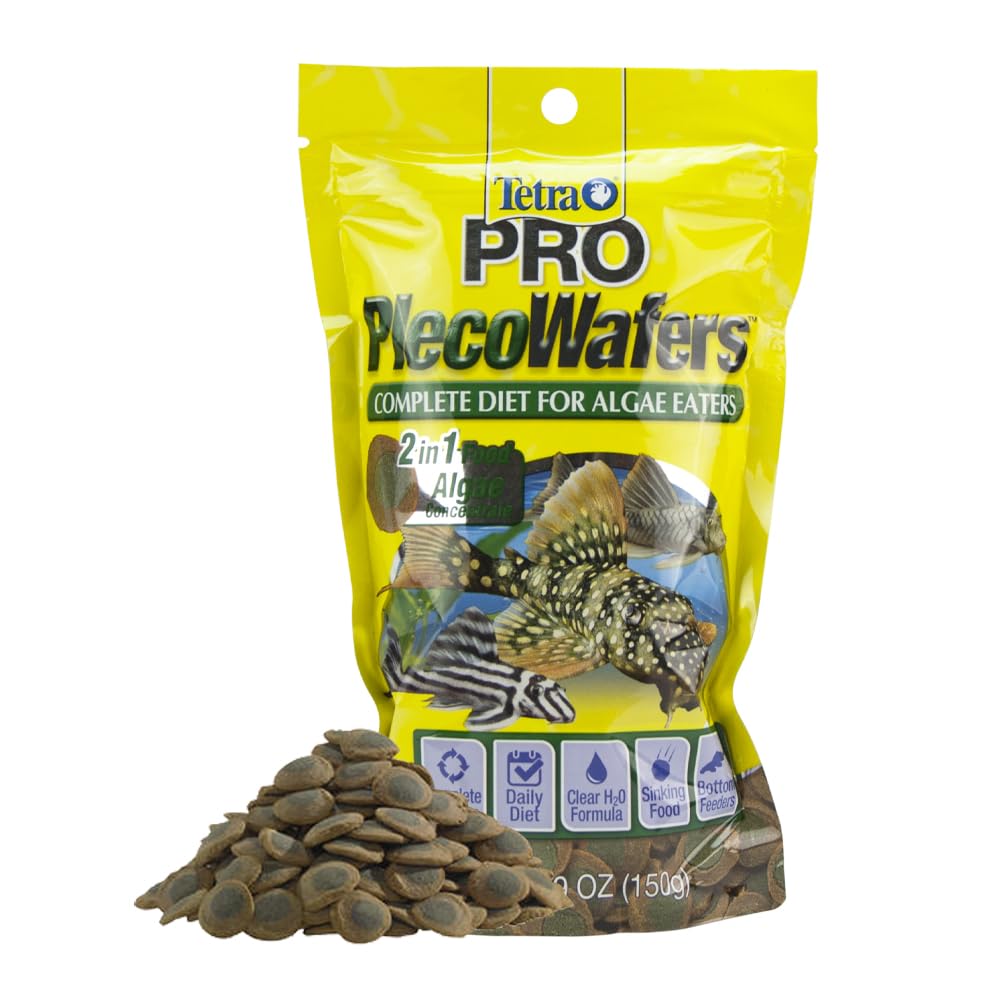 Tetra Pro PlecoWafers Fish Food for Algae-Eaters, 5.29 oz | Complete Daily Food 