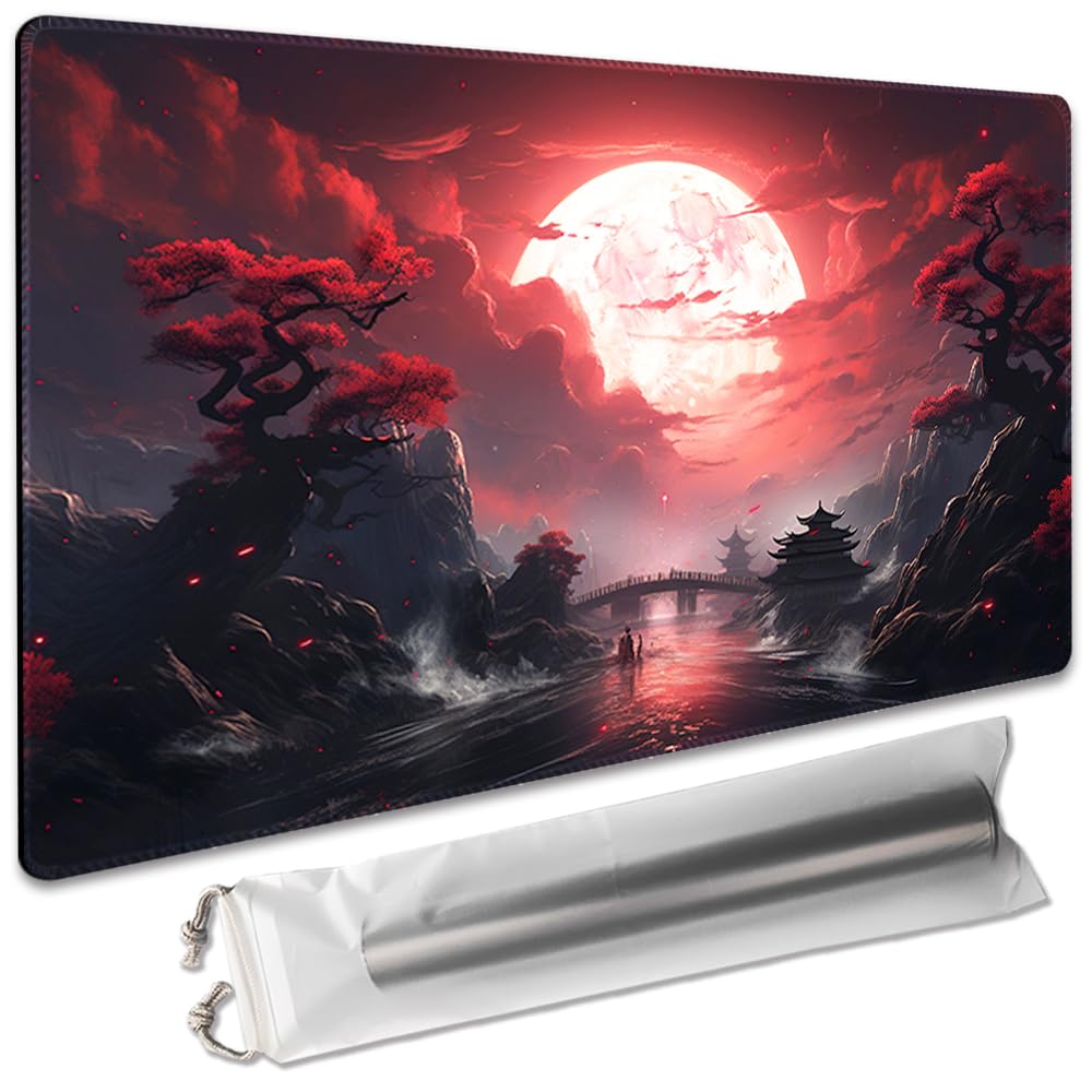 Board Game 14x24in MTG Playmat Compatible for OCG CCG RPG TCG Playmats (Blood Mo
