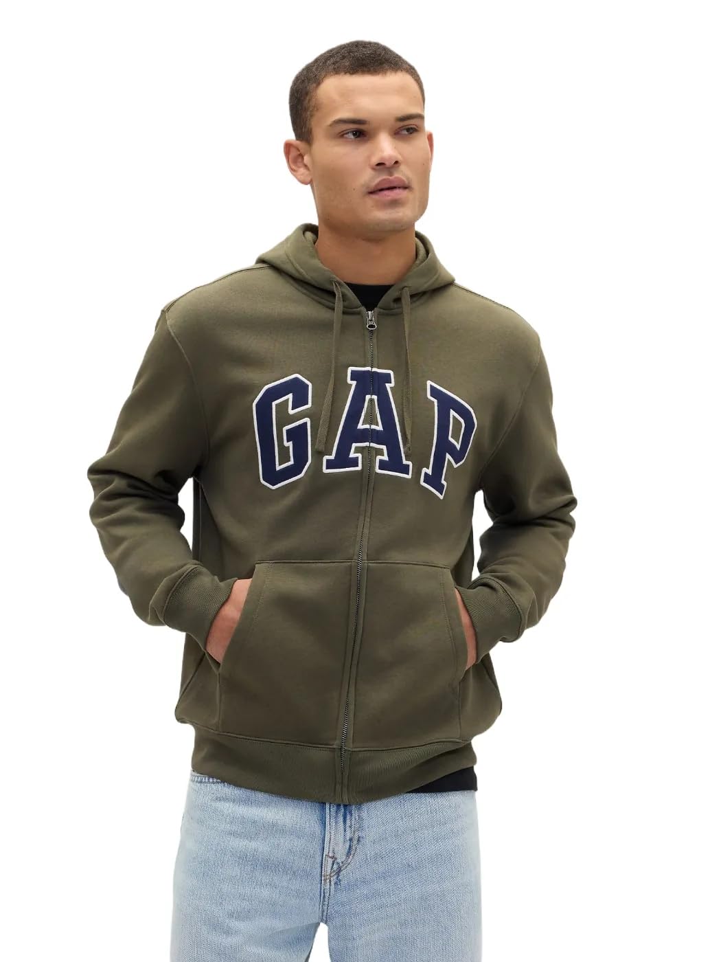 Gap Heritage Logo Full Zip Hoodie Men's Hooded Sweatshirt (Pack of 1)
