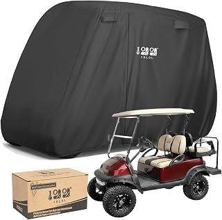 10L0L Universal 2-4/4+2 Passengers Golf Cart Cover for Yamaha, EZGO, Club Car, Waterproof Sunproof and Durable