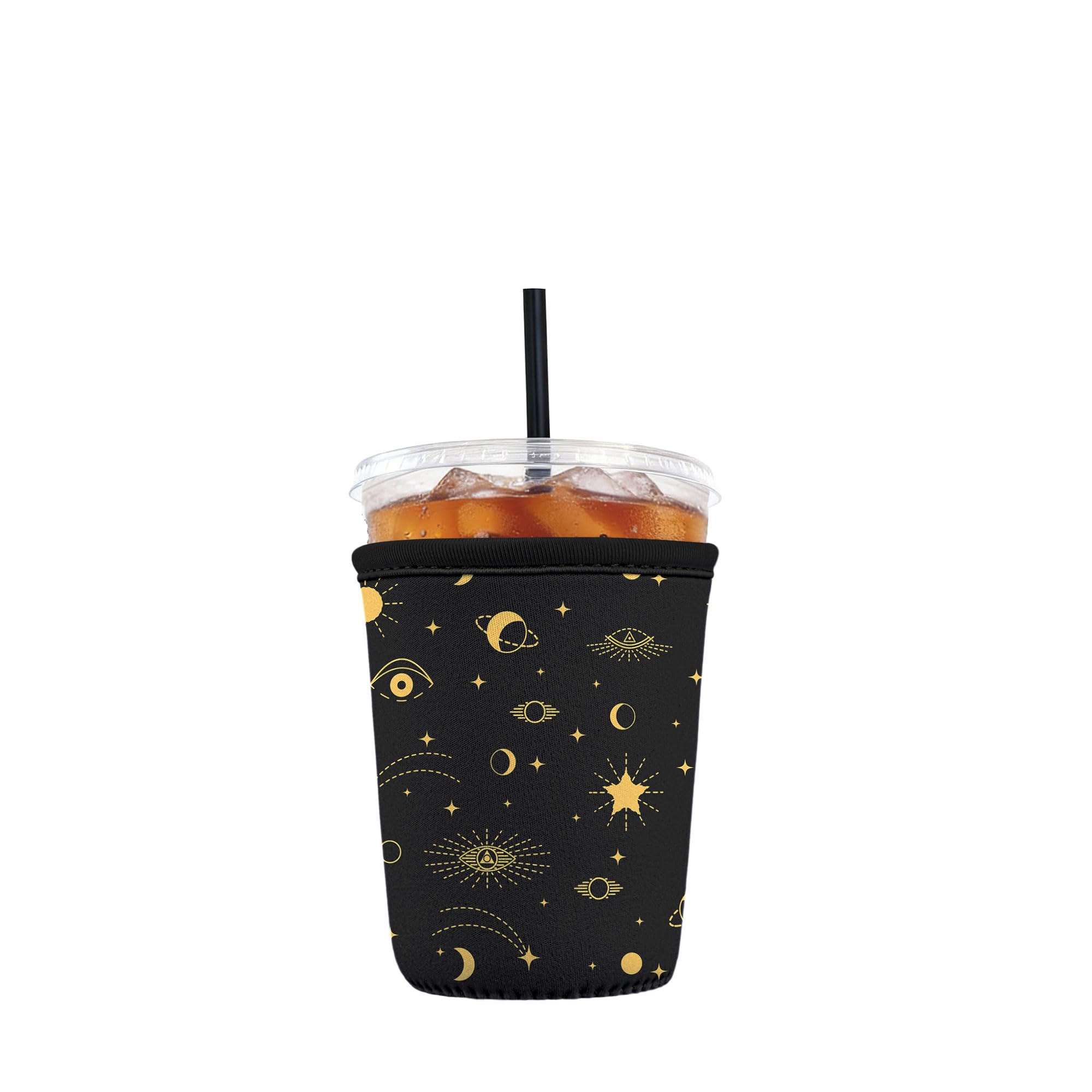 Reusable Insulated Neoprene Iced Coffee Sleeve with Handle, Coffee Cup Holder fo