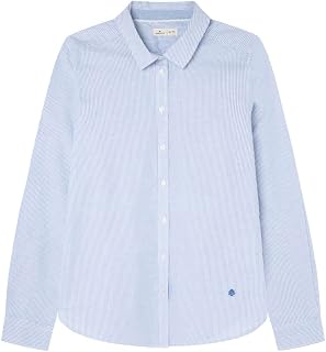 Springfield Oxford Shirt Cotton and Elastane. Embroidered Logo. Semi-Fitted Oxford Shirt Women (Pack of 1)