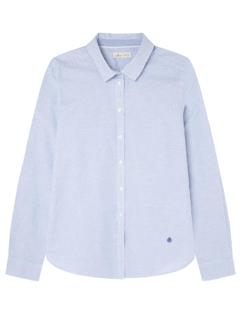 Springfield Oxford Shirt Cotton and Elastane. Embroidered Logo. Semi-Fitted Oxfo
