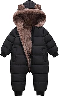 AiWMGL Baby Snowsuit 6-24 M Newborn Boys Girls Winter Clothes Suit Hooded Jumpsuit Romper Bear Outfit Warm Coat Toddler 2T 3T