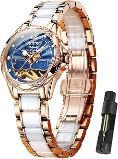 OLEVS Watch for Women Automatic Skeleton Diamond Fashion Watches Mechanical Self Winding Luxury Waterproof Gift Women Wrist Watch