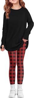 Arshiner Girls 2 Piece Outfits Fall Raglan Sleeve Tops and Slim Fit Pants